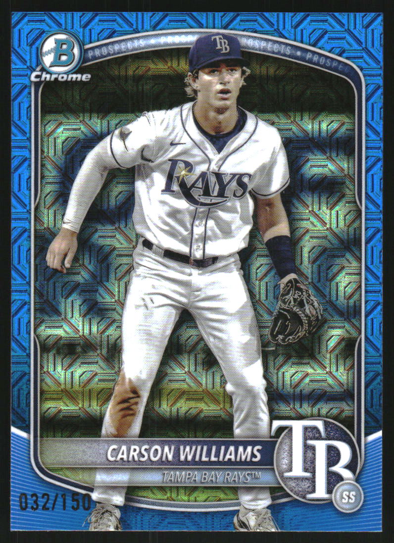 2025 Bowman Chrome Mega Box Prospects Blue Refractors #BCP234 Carson Williams /150