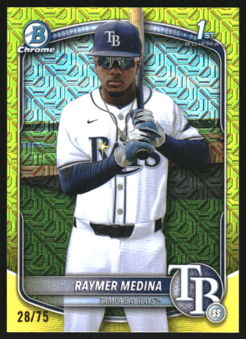 2025 Bowman Chrome Mega Box Prospects Yellow Refractors #BCP175 Raymer Medina /75