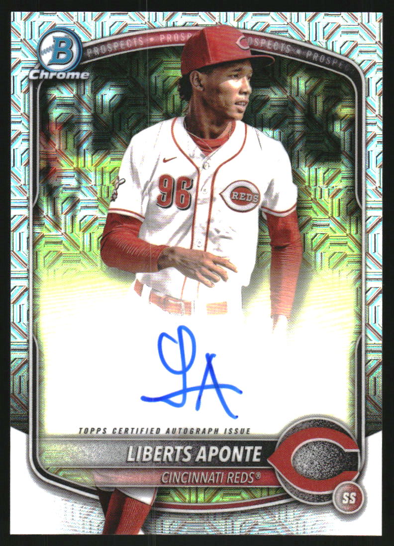 2025 Bowman Chrome Mega Box Prospect Autographs #BMALA Liberts Aponte Auto