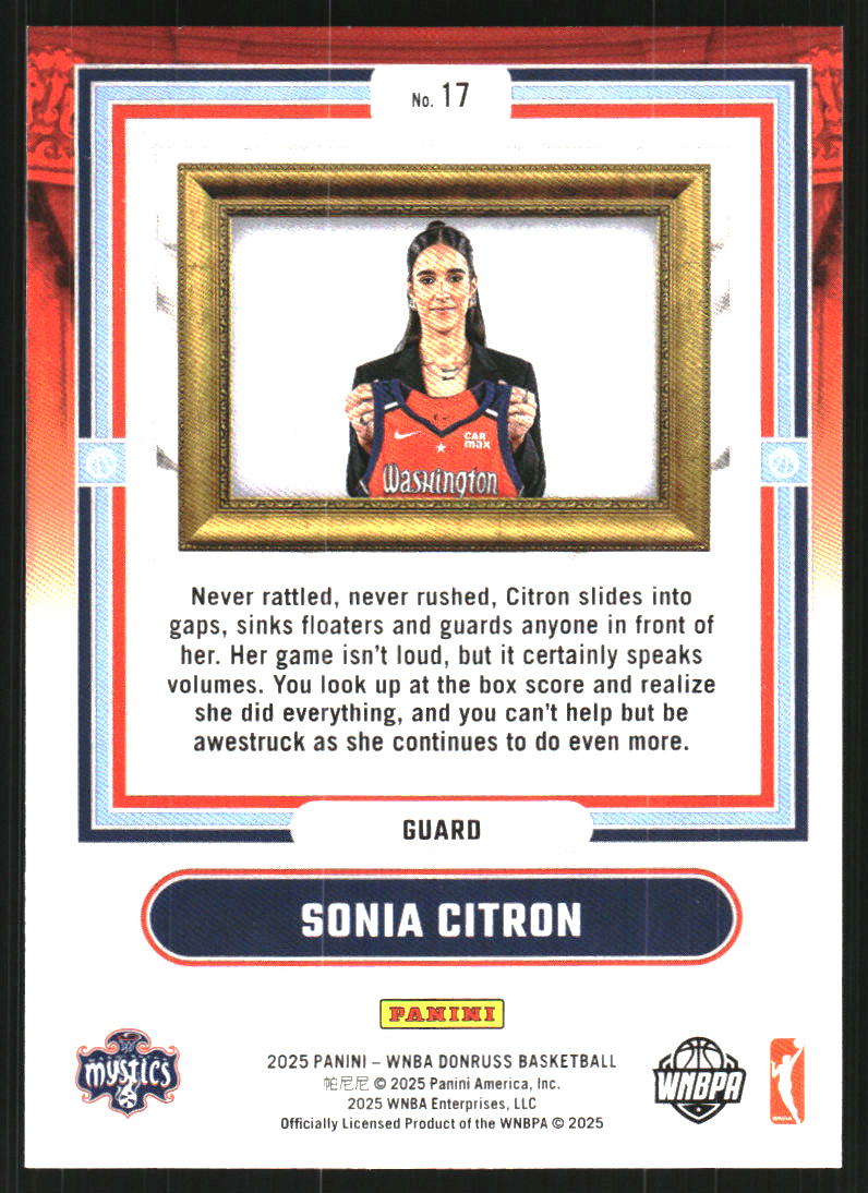 2025 Donruss WNBA Franchise Features Diamond #17 Sonia Citron