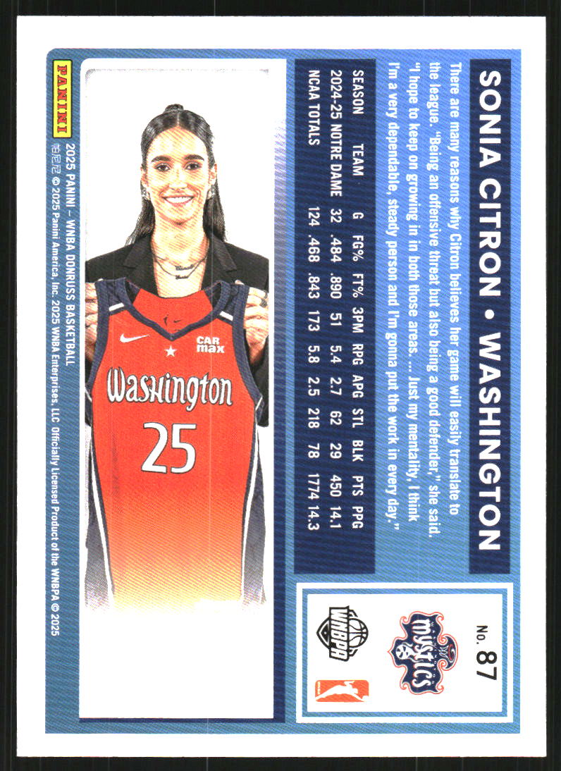 2025 Donruss WNBA Holo #87 Sonia Citron RR