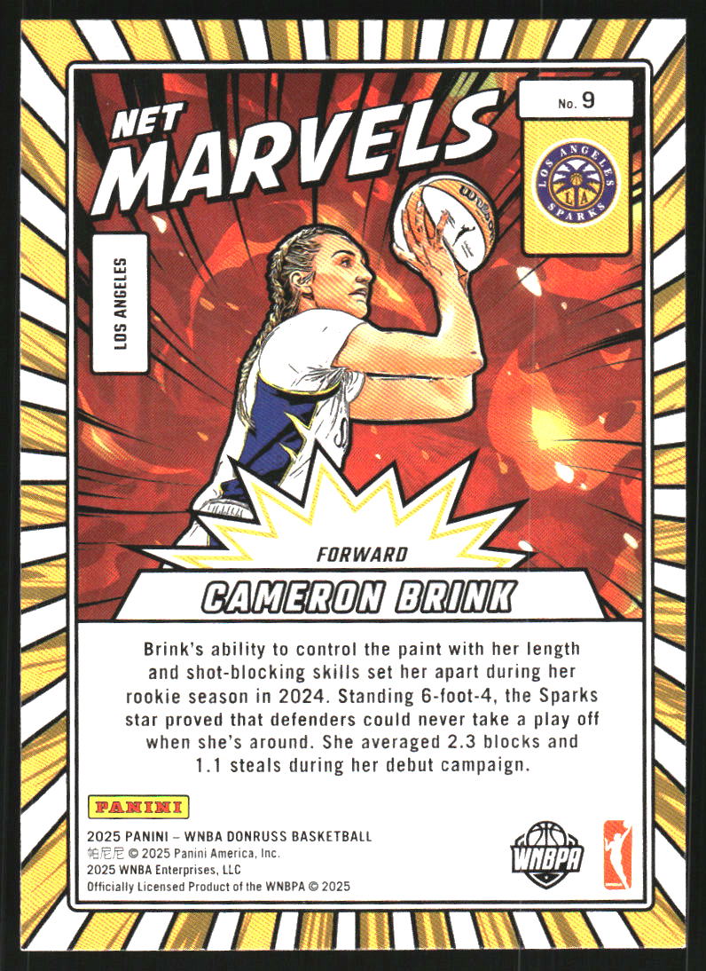 2025 Donruss WNBA Net Marvels #9 Cameron Brink