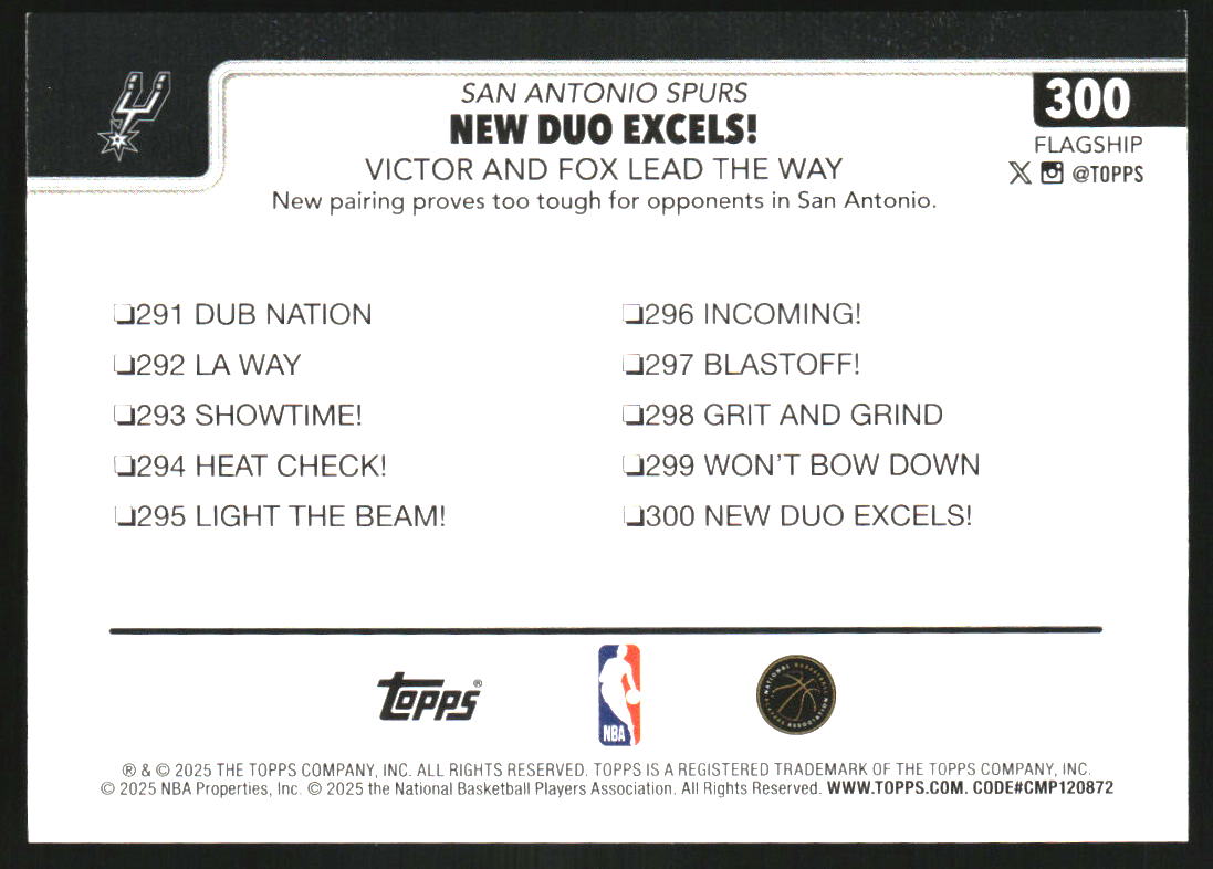 2025-26 Topps Season Tip Off #300 Victor Wembanyama