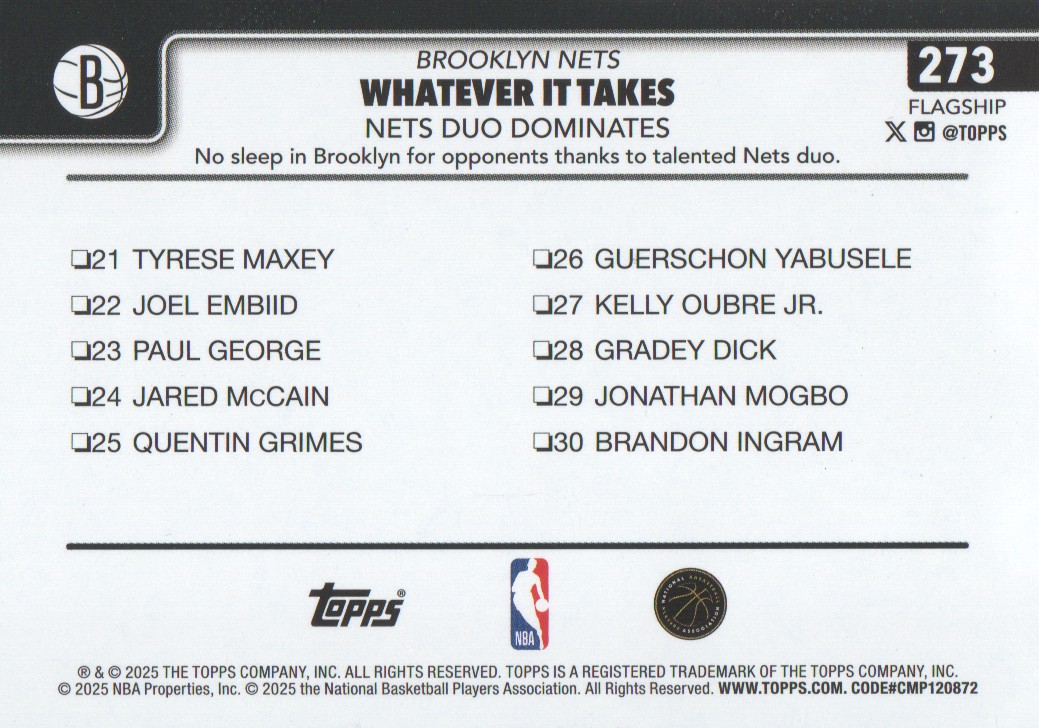 2025-26 Topps Basketball Trading Cards BASE (#251-300): Pick From List - Bild 47 von 101