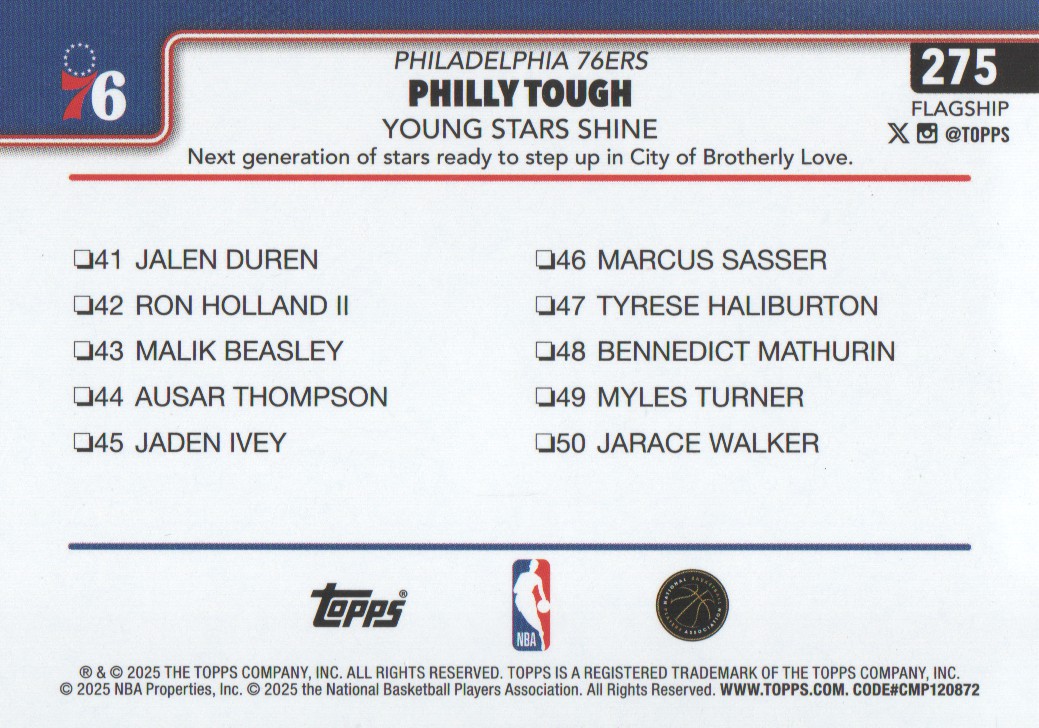 2025-26 Topps Basketball Trading Cards BASE (#251-300): Pick From List - Bild 51 von 101