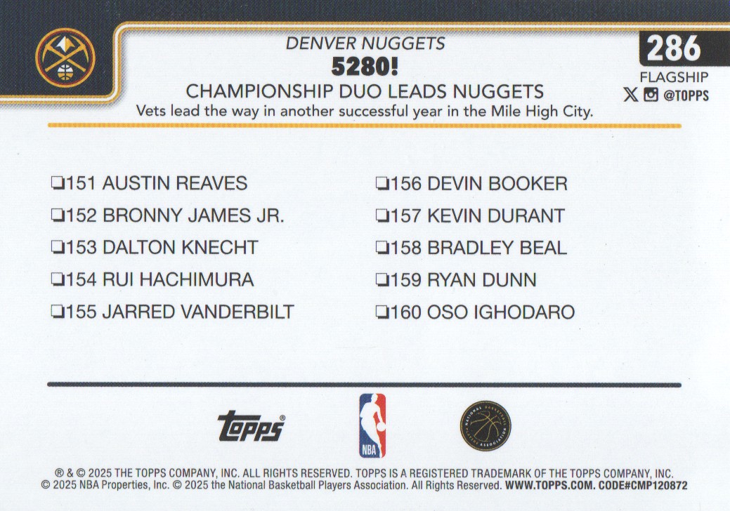 2025-26 Topps Basketball Trading Cards BASE (#251-300): Pick From List - Bild 73 von 101