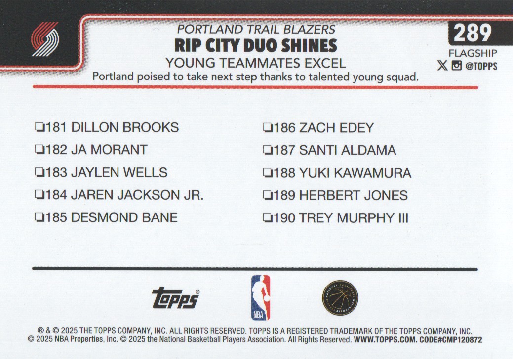 2025-26 Topps Basketball Trading Cards BASE (#251-300): Pick From List - Bild 79 von 101