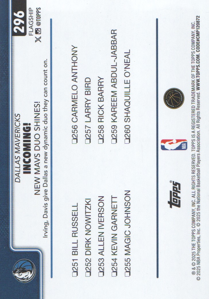 2025-26 Topps Basketball Trading Cards BASE (#251-300): Pick From List - Bild 93 von 101