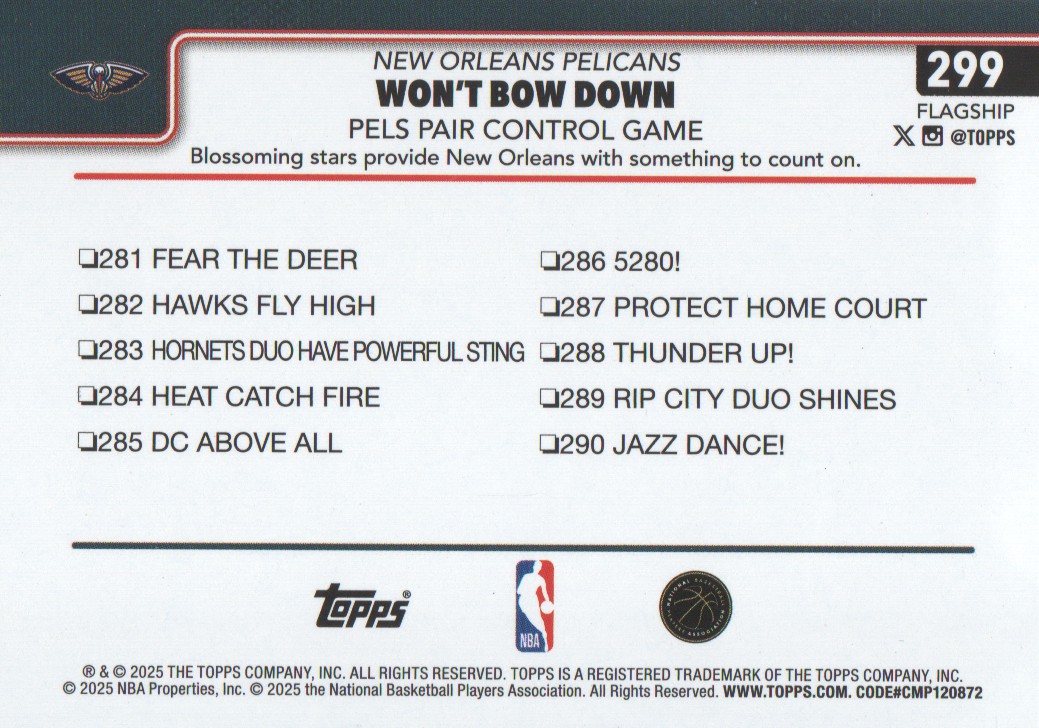 2025-26 Topps Basketball Trading Cards BASE (#251-300): Pick From List - Bild 99 von 101