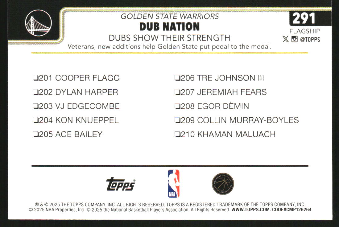 2025-26 Topps Blackout #291 Stephen Curry