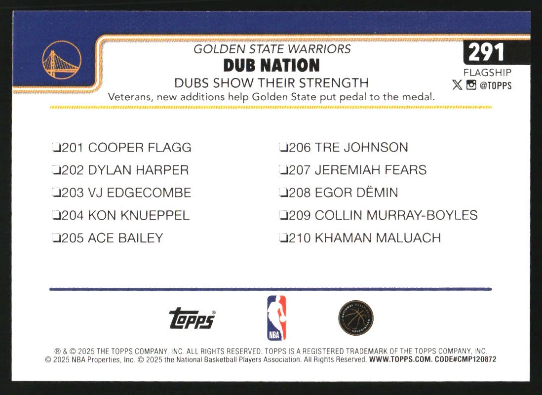 2025-26 Topps Rainbow Foilboard #291 Stephen Curry