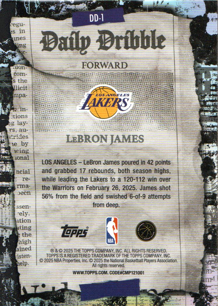 2025-26 Topps Basketball The Daily Dribble Insert: Pick from List - Picture 3 of 15