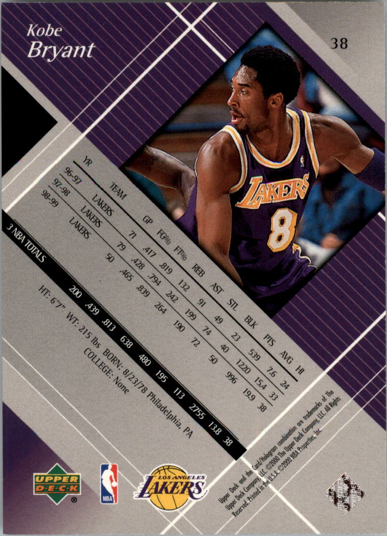 1999-00 Black Diamond #38 Kobe Bryant back image