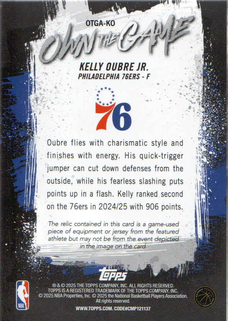 2025-26 Topps Own the Game Orange Rainbow #OTGAKO Kelly Oubre Jr. back image