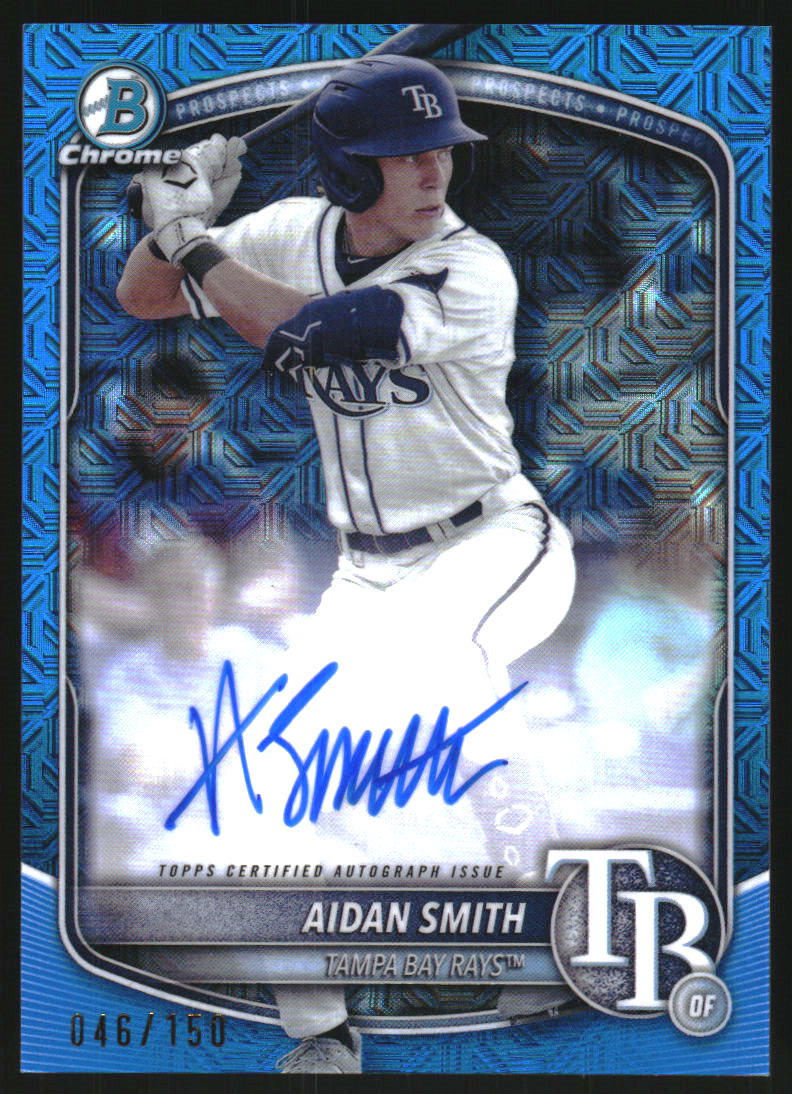 2025 Bowman Chrome Mega Box Prospect Autographs Blue Refractors #BMAAS Aidan Smith Auto /150