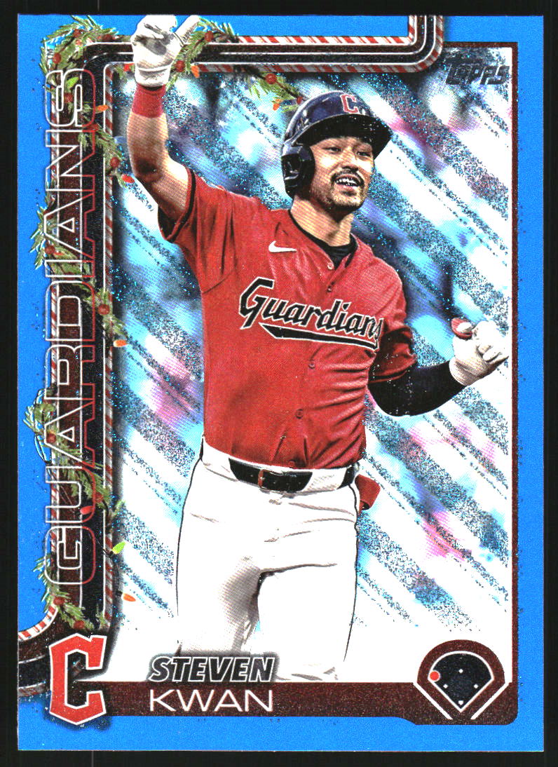 2025 Topps Holiday Metallic Blue Glitter #H143 Steven Kwan