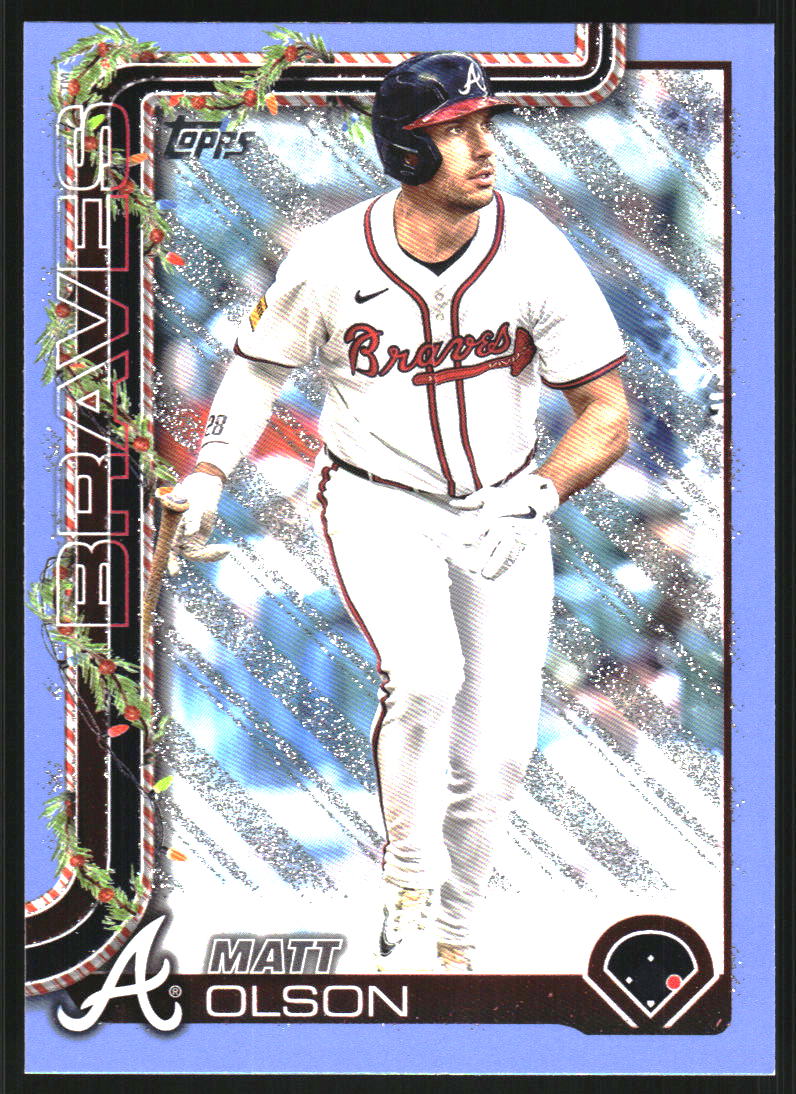2025 Topps Holiday Light Blue and White Glitter #H15 Matt Olson