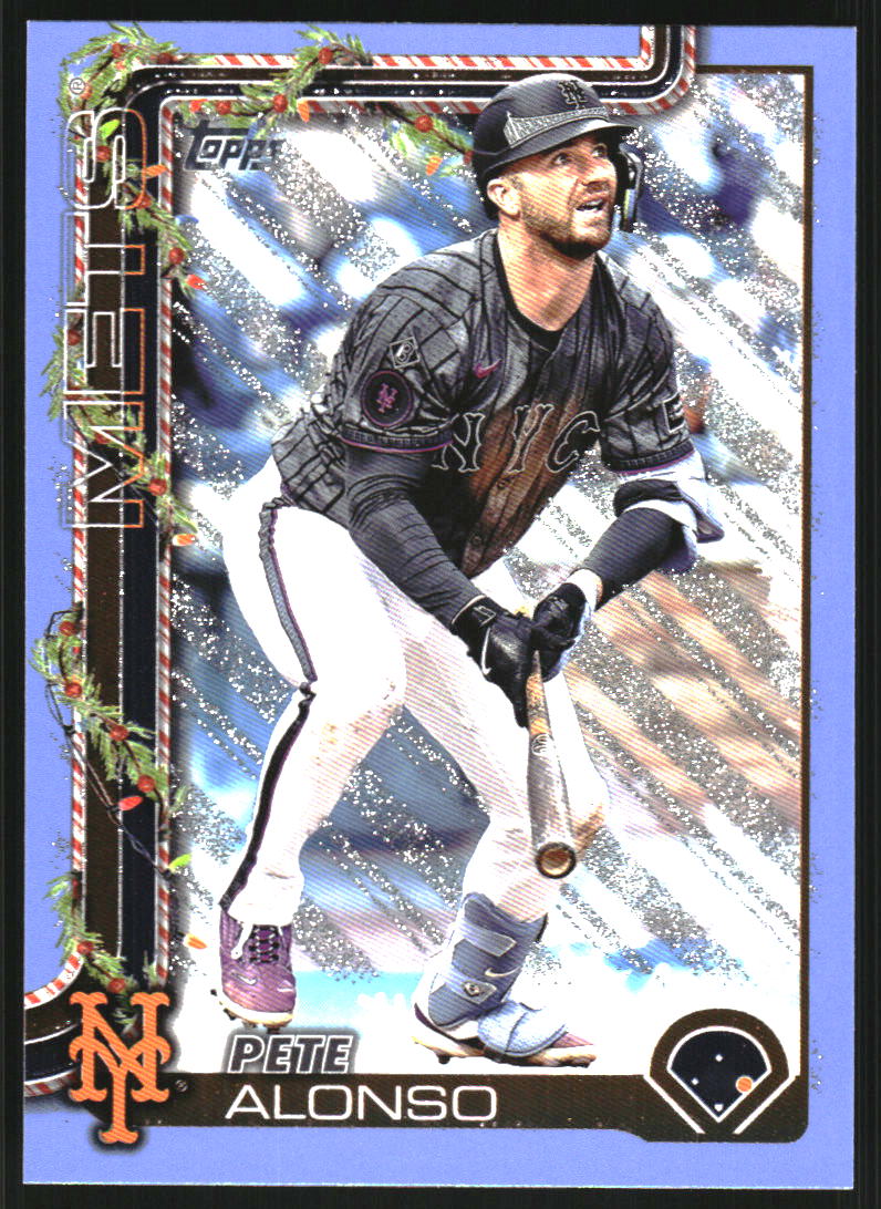 2025 Topps Holiday Light Blue and White Glitter #H34 Pete Alonso