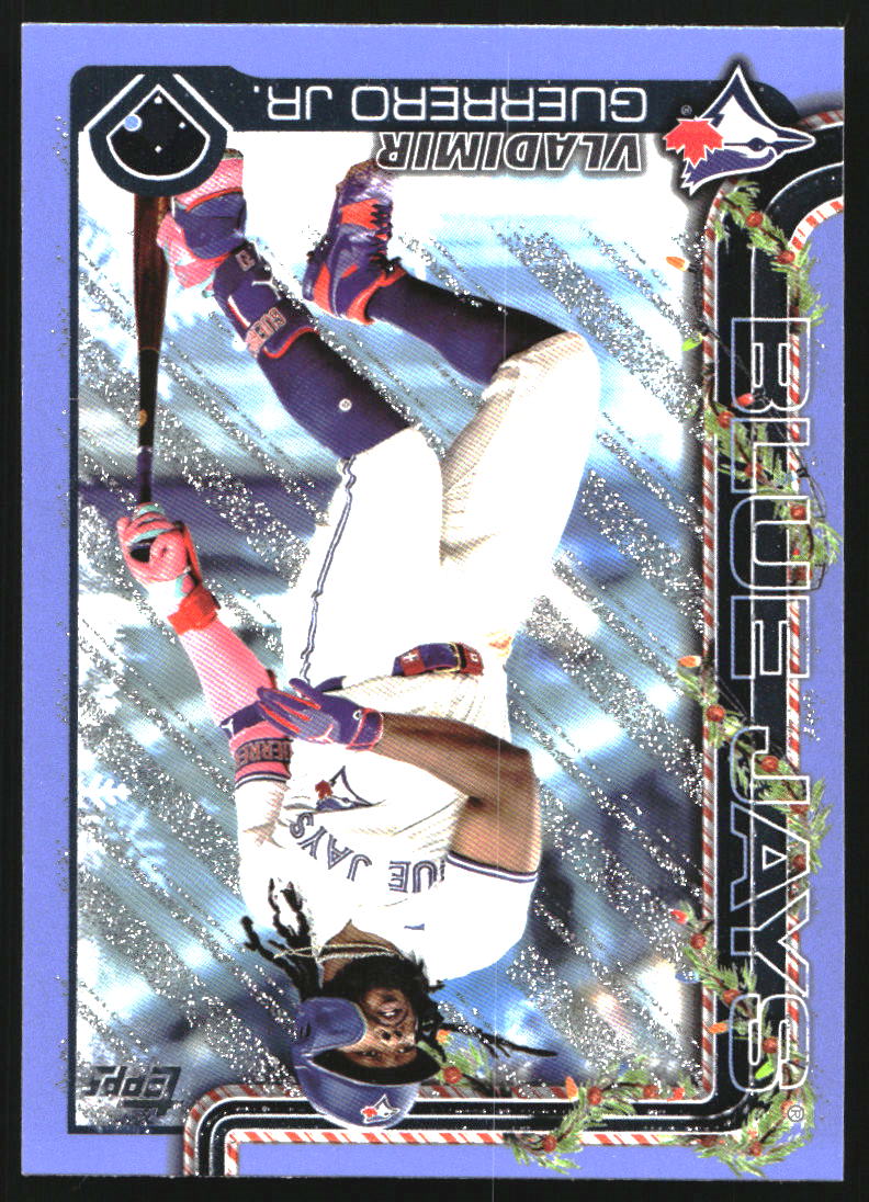2025 Topps Holiday Light Blue and White Glitter #H66 Vladimir Guerrero Jr.