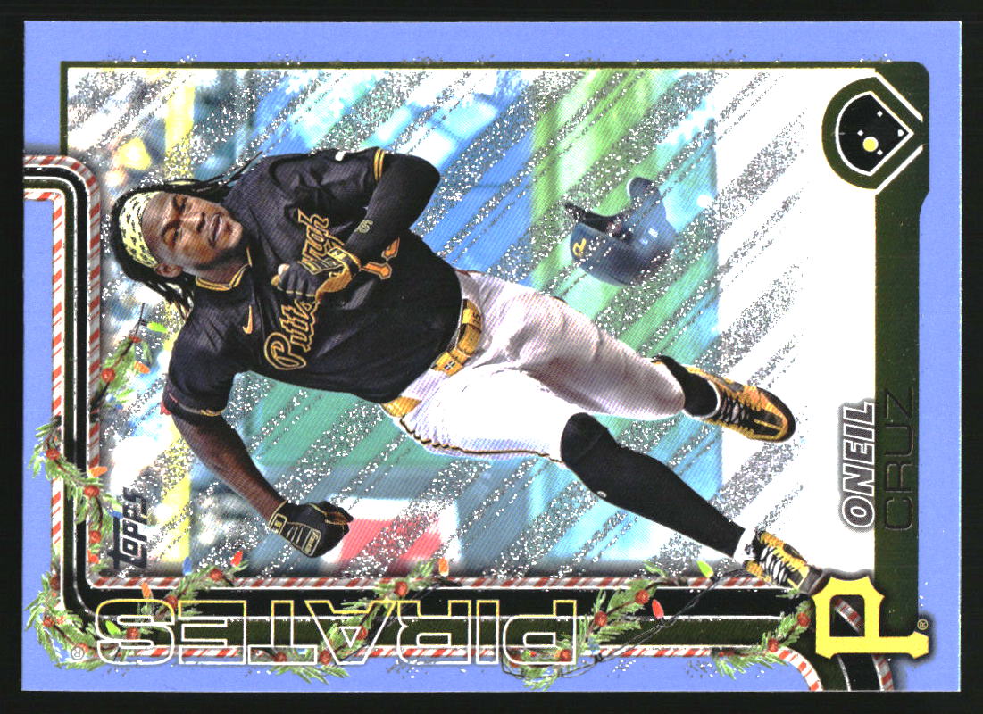 2025 Topps Holiday Light Blue and White Glitter #H73 Oneil Cruz