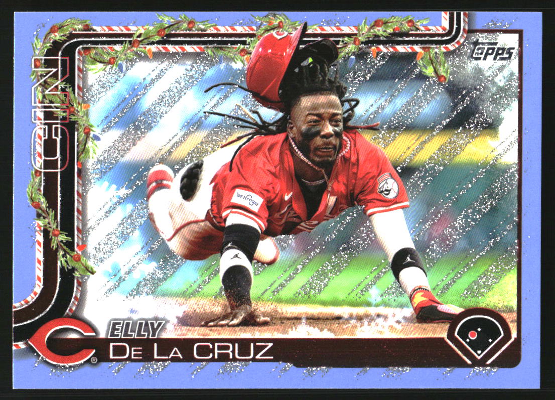 2025 Topps Holiday Light Blue and White Glitter #H97 Elly De La Cruz
