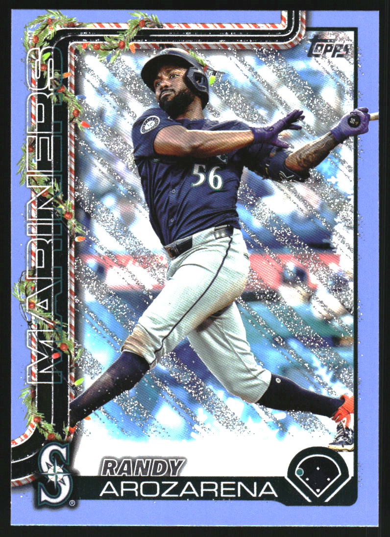 2025 Topps Holiday Light Blue and White Glitter #H122 Randy Arozarena