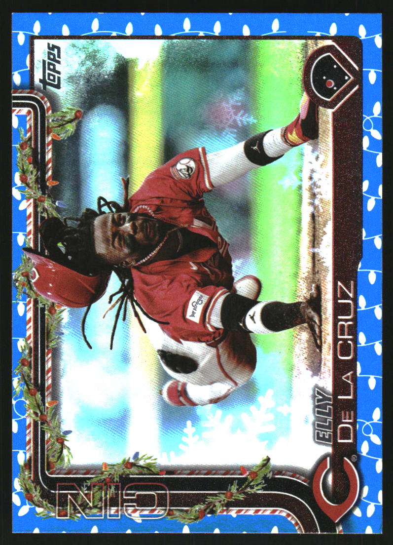2025 Topps Holiday Metallic Blue Lights #H97 Elly De La Cruz on