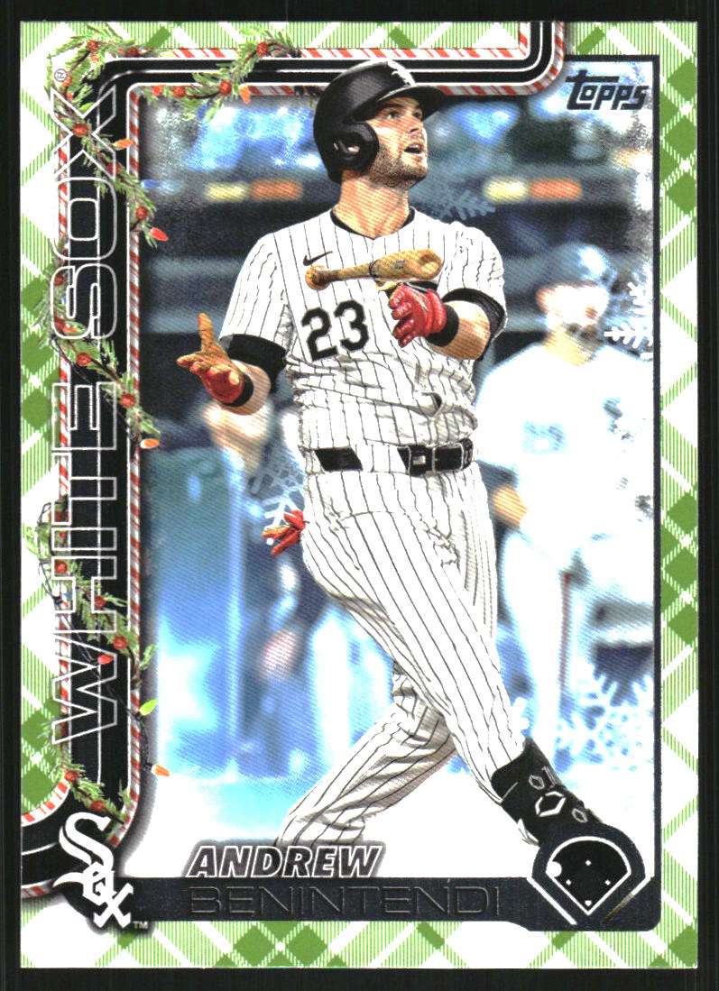 2025 Topps Holiday Green Plaid #H84 Andrew Benintendi