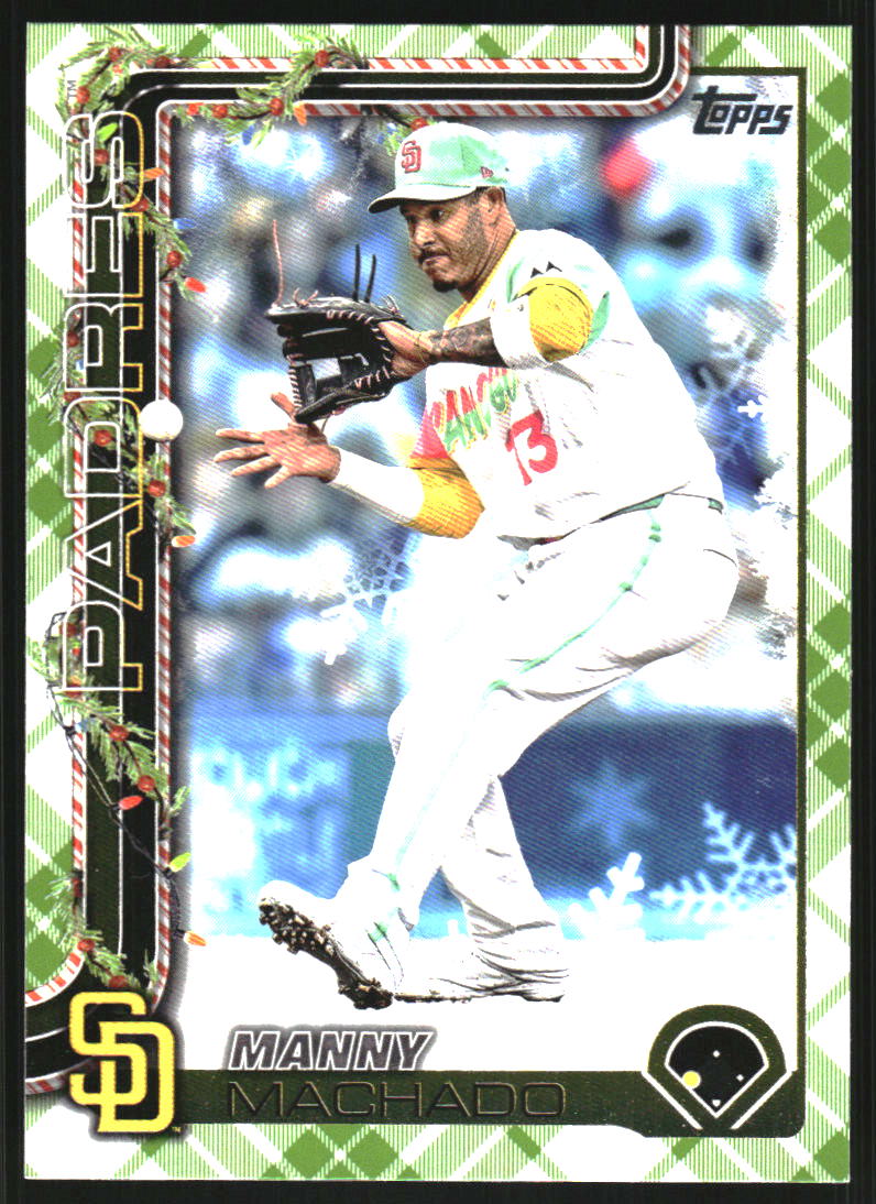 2025 Topps Holiday Green Plaid #H91 Manny Machado