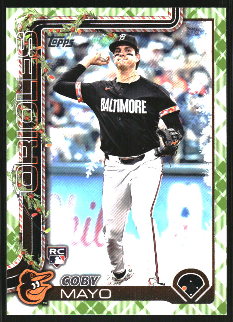 2025 Topps Holiday Green Plaid #H118 Coby Mayo