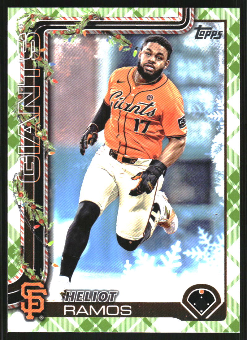 2025 Topps Holiday Green Plaid #H129 Heliot Ramos