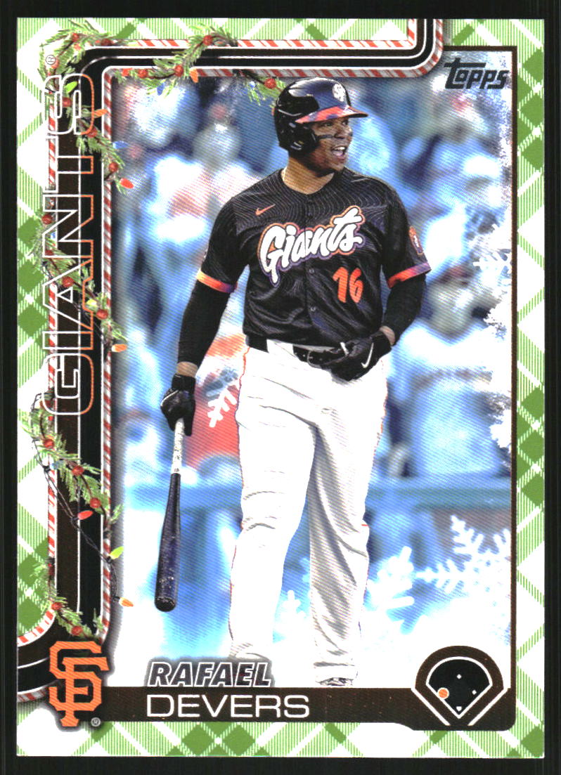 2025 Topps Holiday Green Plaid #H190 Rafael Devers