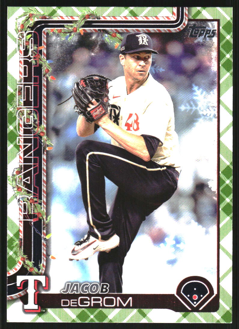 2025 Topps Holiday Green Plaid #H196 Jacob deGrom