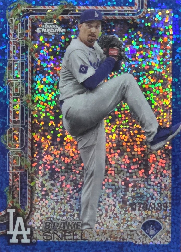2025 Topps Holiday Chrome Blue Refractors #HC135 Blake Snell