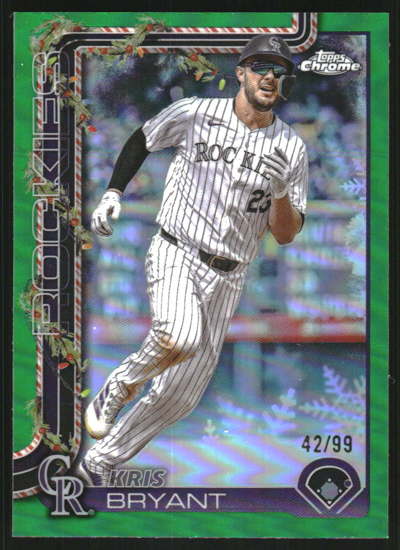 2025 Topps Holiday Chrome Green Refractors #HC81 Kris Bryant /99