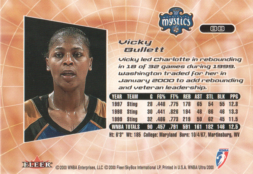 2000 Ultra WNBA Trading Cards BASE: Pick From List - Picture 121 of 175