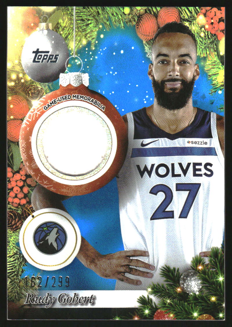 2025-26 Topps Holiday Relics Blue Metallic Glitter #PRRG Rudy Gobert