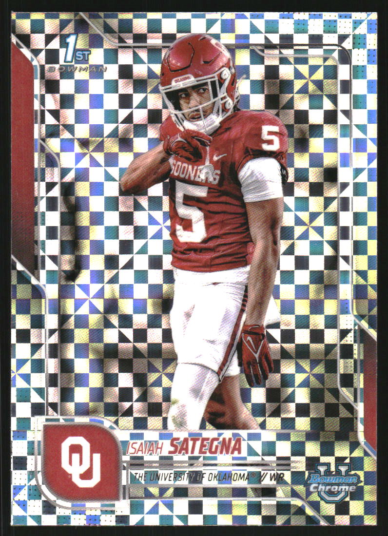 2025 Bowman Chrome University Xfractors #48 Isaiah Sategna