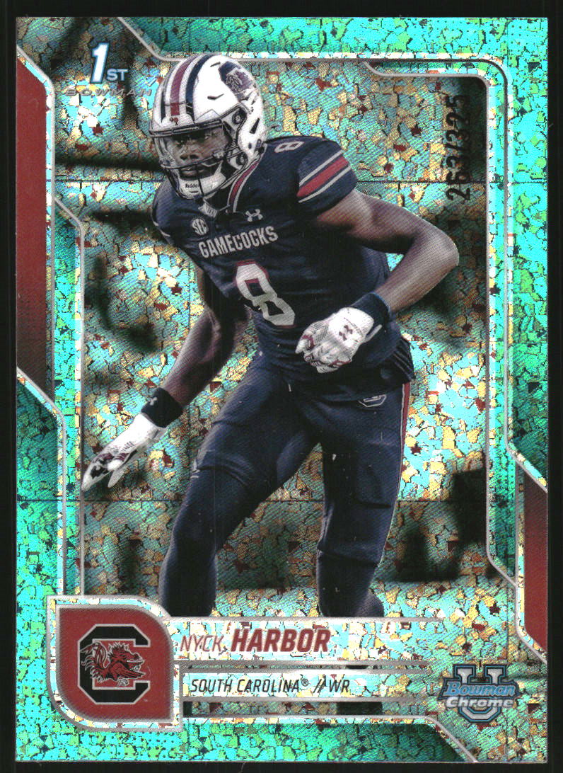 2025 Bowman Chrome University Aqua Mini Diamond Refractors #82 Nyck Harbor /325