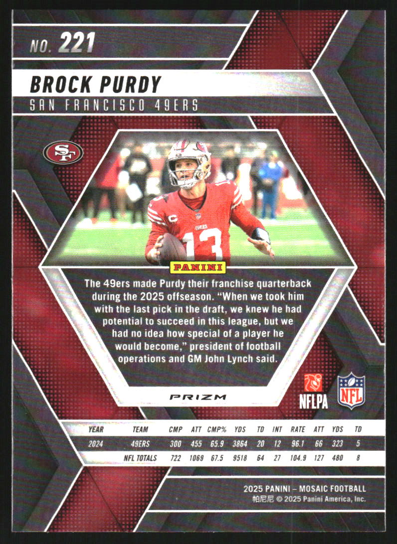 2025 Panini Mosaic Mosaic #221 Brock Purdy