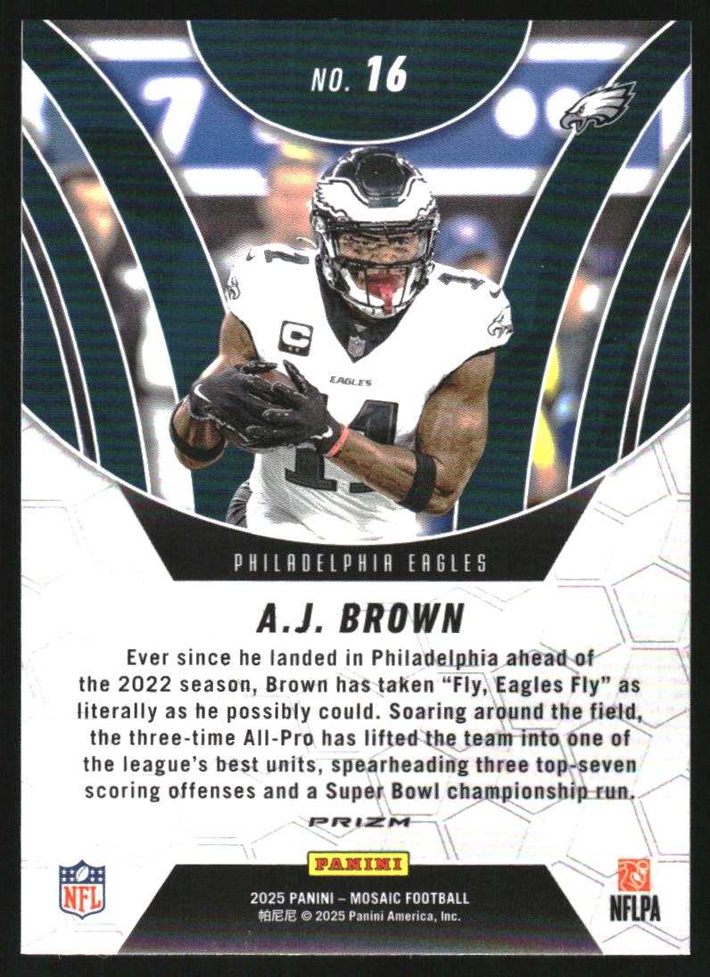 2025 Panini Mosaic Elevate Mosaic Green #16 A.J. Brown