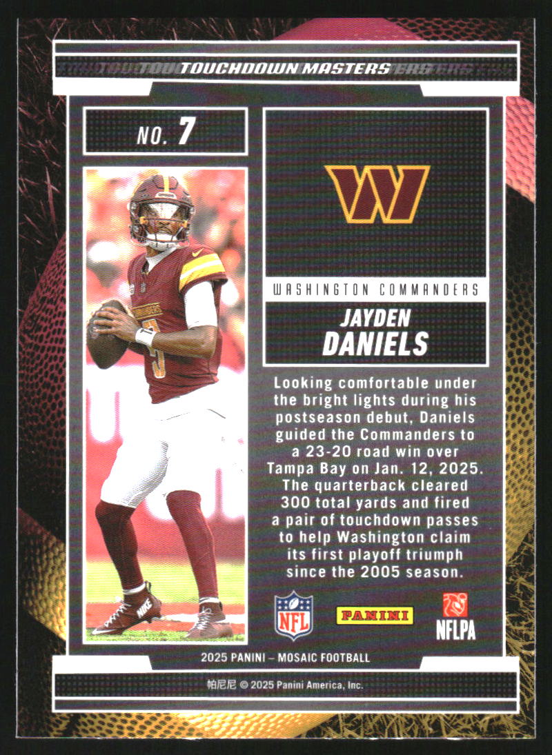 2025 Panini Mosaic Touchdown Masters #7 Jayden Daniels
