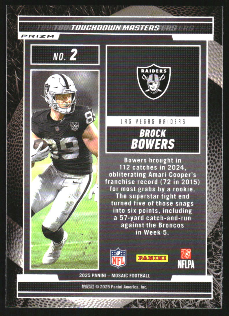 2025 Panini Mosaic Touchdown Masters Mosaic Orange Fluorescent #2 Brock Bowers