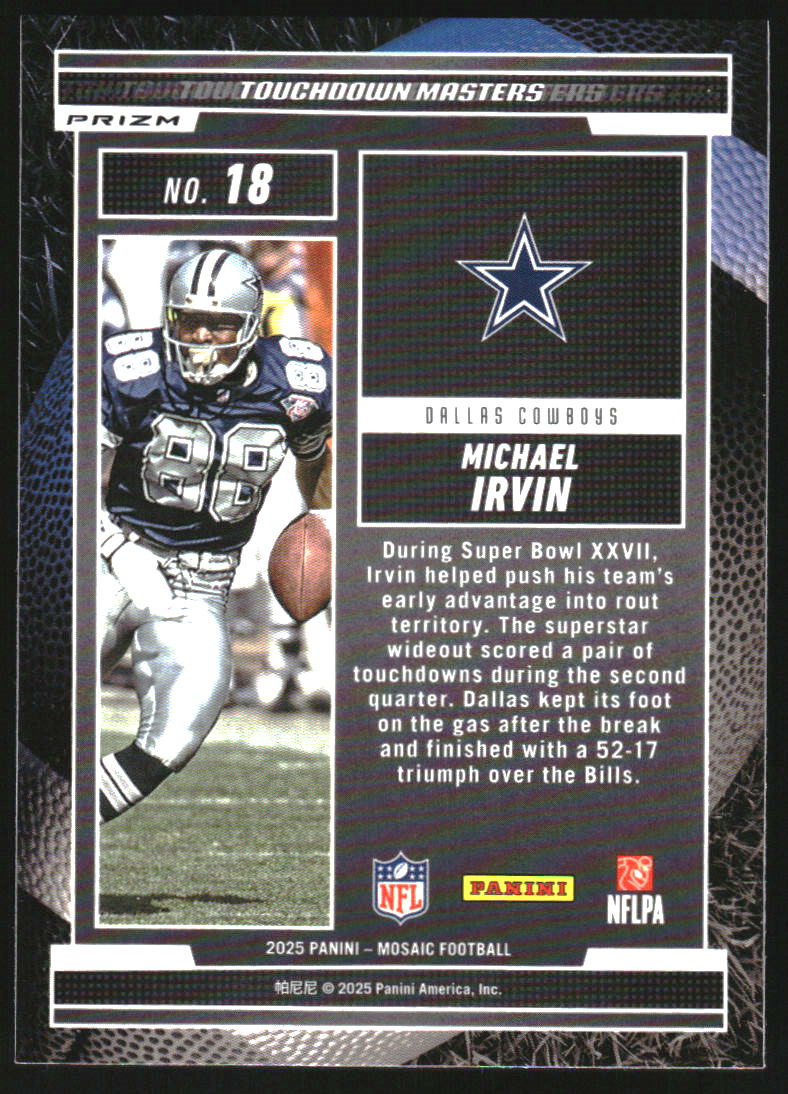 2025 Panini Mosaic Touchdown Masters Mosaic Red #18 Michael Irvin