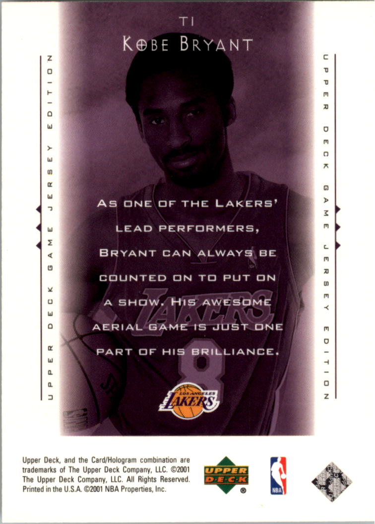 2000-01 Upper Deck Touch the Sky #T1 Kobe Bryant back image