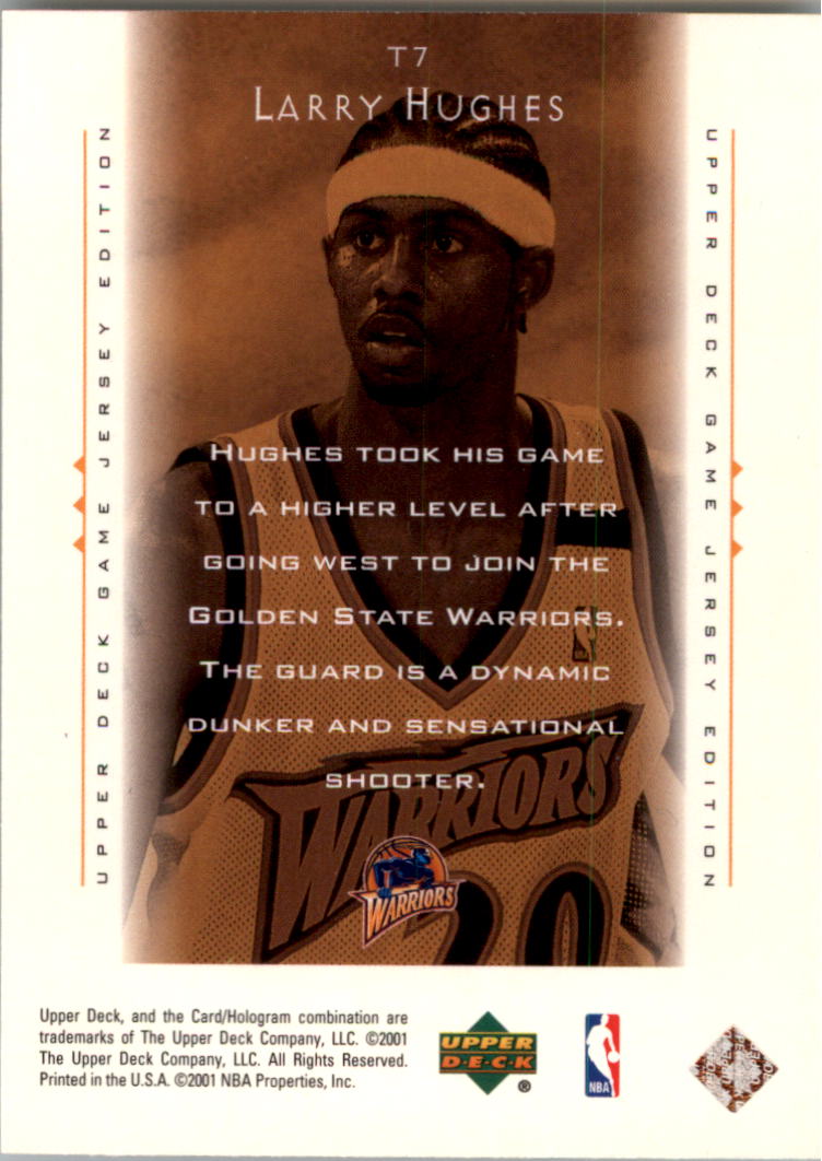 2000-01 Upper Deck Touch the Sky #T7 Larry Hughes back image