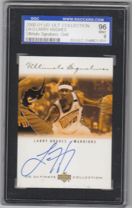 2000-01 Ultimate Collection Signatures Gold #LHG Larry Hughes