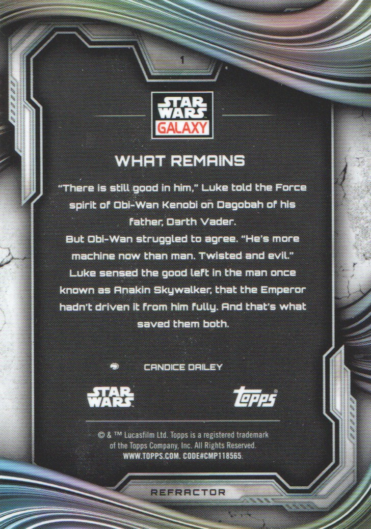 2025 Topps Chrome Star Wars Galaxy Refractors #1 What Remains back image