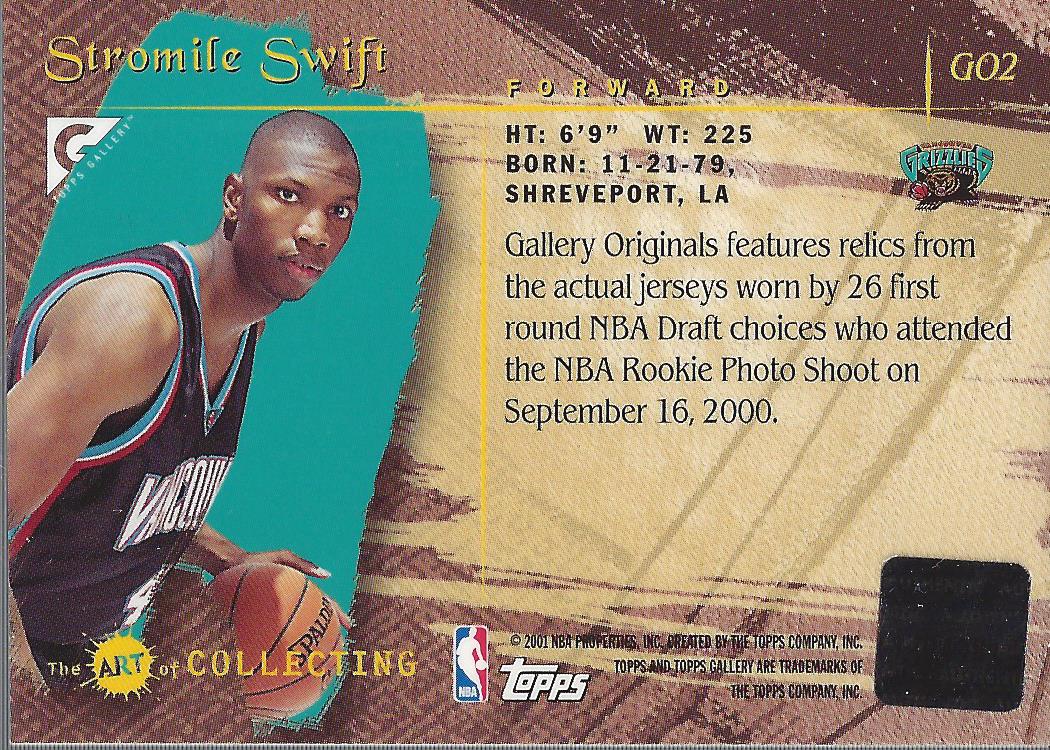 2000-01 Topps Gallery Originals #GO2 Stromile Swift B back image