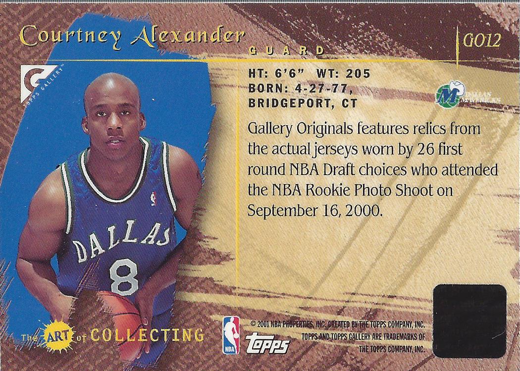 2000-01 Topps Gallery Originals #GO12 Courtney Alexander B back image